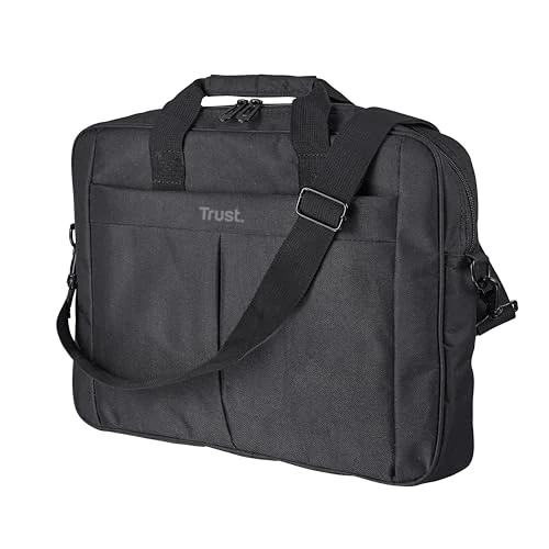 Begrenztes Angebot: Trust Primo Laptoptasche 16 Zoll, Tasche mit Schultergurt, Tragetasche mit Innenpolsterung zum Schutz, Schultertasche für Reisen, Business, Büro, Schule - Schwarz von 17.88 EUR auf 12.34 EUR (Rabatt 31%)