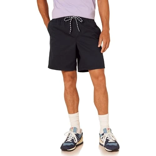 Offerta a tempo: Amazon Essentials Pantaloncini in Cotone Vestibilità Comoda da 20cm con Vita Elasticizzata e Coulisse Uomo, Nero, XL - 0.00% da 24.50 € a 24.50 €