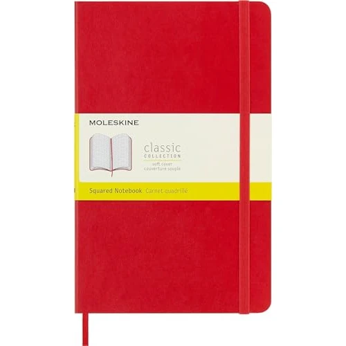 Tijdelijke aanbieding: Moleskine Classic Squared Paper Notebook, Soft Cover and Elastic Closure Journal, Color Scarlet Red, Size Large 13 x 21 A5, 192 Pages van 21.90 EUR naar 21.90 EUR (korting 0%)