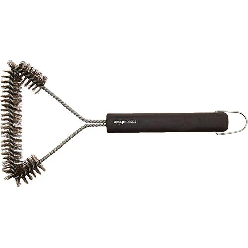 Limited-time offer: Amazon Basics 3-Sided Triangular Grill Brush, 12 inch, Stainless Steel, Black from 8.52 GBP to 7.12 GBP (save 16%)