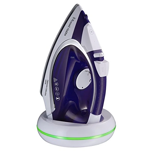 Russell Hobbs Fer à repasser vapeur [Sans fil & Puissant] Supreme Stream (2400 W, 135 g/min Effet pressing, Réservoir 300 ml, Semelle céramique, Socle de recharge rapide, anti-calcaire) 23300-56