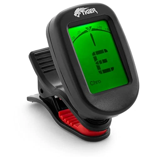 TIGER CT-99 Accordeur de guitare, accordeur chromatique à pince pour guitare électrique, acoustique, basse, ukulélé, violon et banjo