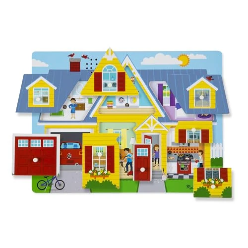 Offre limitée : Melissa & Doug Puzzle Sonore La Maison, Cadeau pour garçon ou fille de 2 3 4 ans,Jouet en bois Montessori, Jouets d'éveil et 1er âge, Jouet en bois classique, Jouets d'activité et de développement de 18.99 EUR à 18.99 EUR (remise 0%)