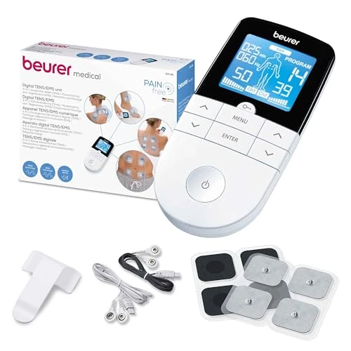 Offerta a tempo: Beurer EM 49 Digital TENS/EMS, elettrostimolatore 3 in 1 per alleviare il dolore tramite elettrostimolazione nervosa, allenamento EMS, funzione massaggio, 2 canali, 6 programmi, 4 elettrodi - 0.00% da 44.99 € a 44.99 €