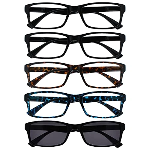 Leesbril Zwart Bruin Blauw Lezers Met Zwart Zon Lezer Waarde 5 Stuks Mannen Vrouwen RRRRS92-11231 +2,00