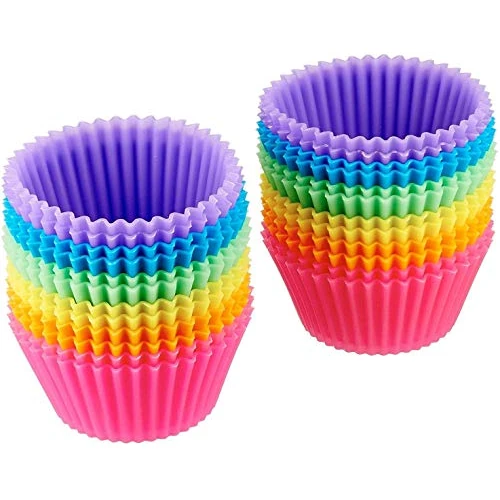 Limited-time offer: Amazon Basics Round Reusable Silicone Baking Cups, Pack of 24 (Oven-safe up to 220 degrees Celsius), Multicolor from 6.29 GBP to 6.29 GBP (save 0%)
