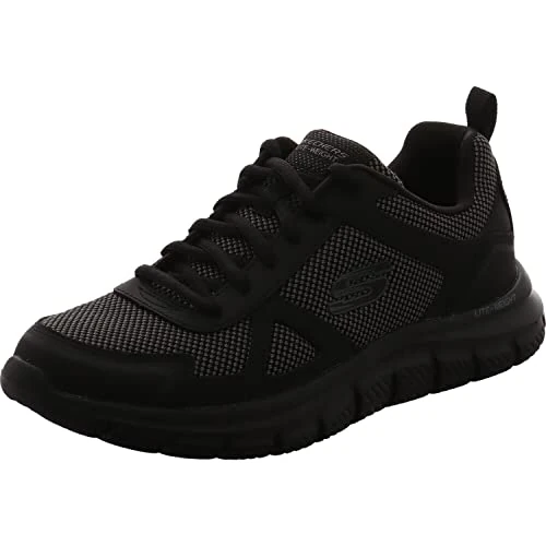 Zeitlich begrenztes Angebot: Skechers Herren Track Bucolo Sneakers, Black Leather Mesh Trim, 47.5 EU von 69.95 € auf 34.90 € (50% Rabatt)