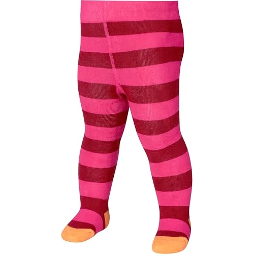 Playshoes Girl's Thermostrumpfhose Blockringel Tights, Multicoloured (Pink), 98 (Manufacturer size: 98/104)