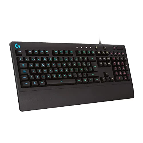 Offre limitée : Logitech G213 Prodigy, Clavier Gaming, Eclairage RVB LIGHTSYNC, Résistant aux Éclaboussures, Personnalisable, Commandes Multimédia Dédiées, Clavier Espagnol QWERTY - Noir de 40.87 € à 34.07 € (17% de remise)