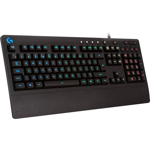 Begrenztes Angebot: Logitech G213 Prodigy Gaming-Tastatur, RGB-Beleuchtung, Programmierbare G-Tasten, Multi-Media Bedienelemente, Integrierte Handballenauflage, Spritzwassergeschützt, Deutsches QWERTZ-Layout - Schwarz von 56.70 EUR auf 37.99 EUR (Rabatt 33%)
