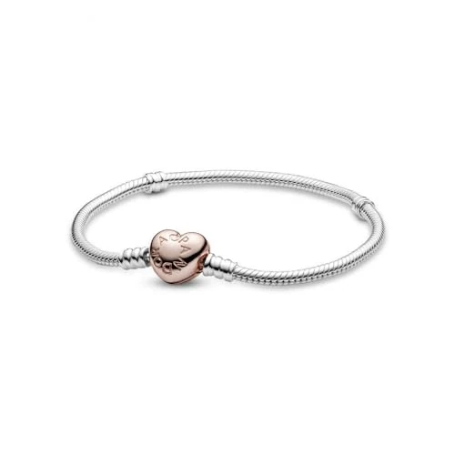 Offerta a tempo: PANDORA Icons Bracciale in argento con chiusura a forma di cuore placcata in oro rosa 14k, 16 - 40% da 79.00 € a 47.40 €