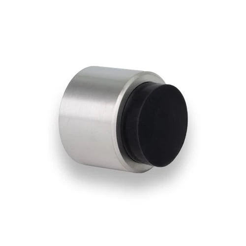 Fermaporta Adesivo Pour Mur | Ø 28 x 28 mm | Gomma Nera | Acciaio Inox | Finitura Opaca | Ottima adesione | 100% funzionale | EVI Herrajes Mod. I-198/28-TPM-AM