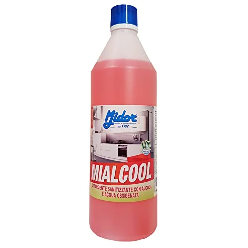 Offerta a tempo: Midor Detergente Multiuso igienizzante sgrassante con Miscela di alcoli, MIALCOOL 1kg, 1000ml, per Pulire superfici, Piastrelle, banchi, tavoli d'ufficio, vetri, con Alcool - 17% da 5.99 € a 5.00 €