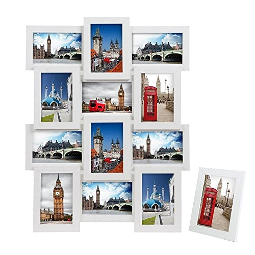 Limited-time offer: SONGMICS Picture Frame Collage for 12 Photos in 4" x 6" (10 x 15 cm) + 1 Single Photo Frame, Assembly Required, White Wood Grain RPF112W from 16.07 GBP to 16.07 GBP (save 0%)