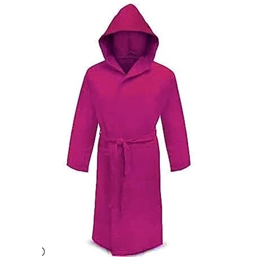 Irge Accappatoio Microfibra Cappuccio e Borsetta Unisex (Fuxia, L)