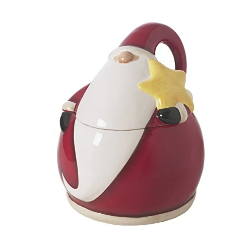 Offerta a tempo: Excelsa Santa Claus Biscottiera, Ceramica, Rosso, 14x15x18.5 cm - 39% da 39.10 € a 23.99 €