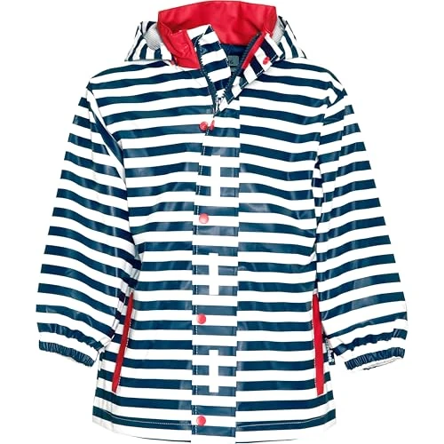 Zeitlich begrenztes Angebot: Playshoes Mädchen Regenjacke Maritim Regenmantel, Blau (Marine/weiß 171), 116 von 18.90 € auf 15.12 € (20% Rabatt)