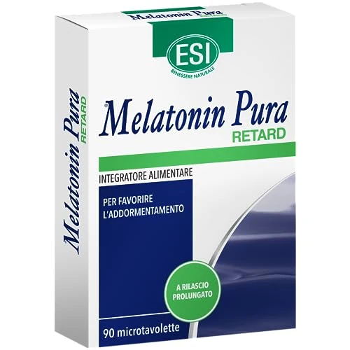 Offerta a tempo: ESI - Melatonin Pura Retard, Integratore Alimentare di Melatonina a Rilascio Prolungato, Senza Glutine e Vegan, Favorisce il Sonno e Contrasta i Risvegli Notturni, 90 Microtavolette - 28% da 13.00 € a 9.41 €