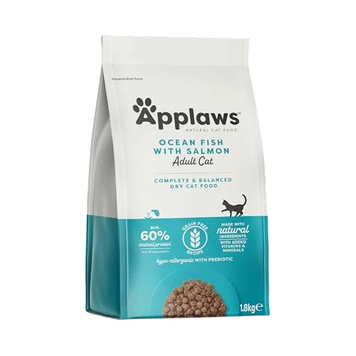 Zeitlich begrenztes Angebot: Applaws Vollständig Natürlich getreidefreier Meeresfisch mit Lachs Katzentrockenfutter für ausgewachsene Katzen - 1,8 kg, wiederverschließbarer Beutel von 17.19 € auf 17.19 € (0.00% Rabatt)