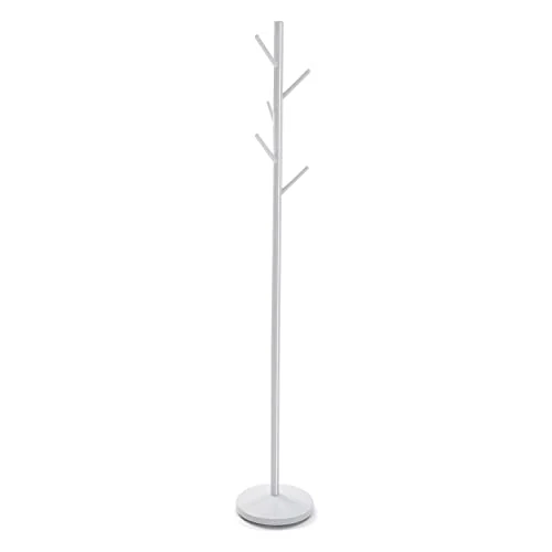 Limited-time offer: Versa Adelisa Floorstanding Coat Rack ideal for hallway or entryway, with 5 Clothes or Bag Hooks or Hangers for the Entrance Hall, Measurements (H x L x W) 170 x 28,5 x 28,5 cm, Metal, Colour White from 67.99 GBP to 67.99 GBP (save 0%)