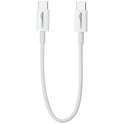 Amazon Basics - Cavo USB Type-C a USB Type-C 2.0, 15,2 cm, Colore Bianco