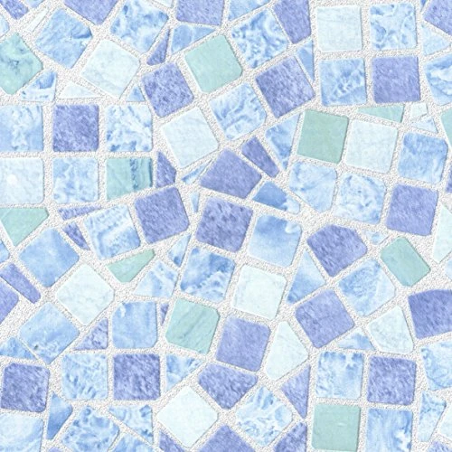 Offerta a tempo: Venilia Pellicola adesiva, effetto mosaico, colore blu, effetto mosaico, pellicola decorativa, per mobili, carta da parati, autoadesiva, in PVC, senza ftalati, colore blu, 45 x 150 cm, spessore 0,095 - 0.00% da 5.49 € a 5.49 €