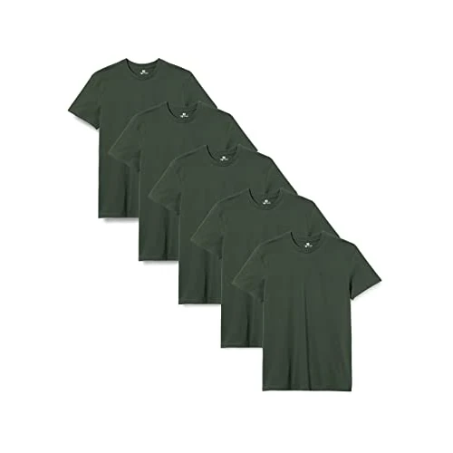 Lower East LE105, Maglietta con Scollo Rotondo Uomo, Verde (Scuro), L