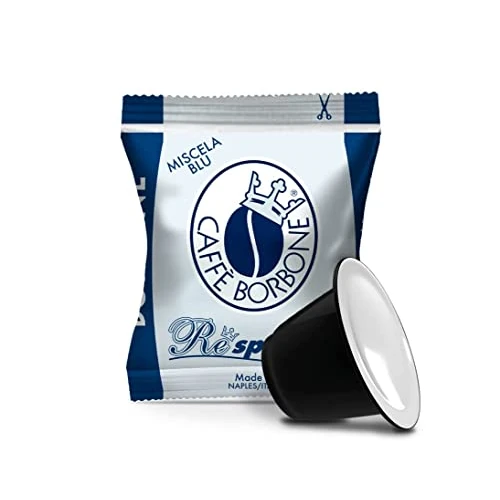 Caffè Borbone Respresso, Mezcla de Café Azul - 100 Cápsulas - Compatibles con Máquinas de Café Nespresso para uso doméstico
