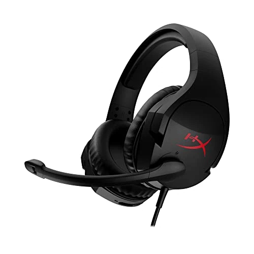 HyperX Cloud Stinger, Cuffie da Gaming, Connessione Cablata a 3,5 mm, Audio Immersivo, Telaio in Acciaio, Cuscinetti in Memory Foam Rivestiti in Similpelle, Adatto per PC e Console, Nero/Rosso