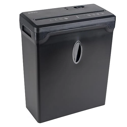 Pavo - PREMIUM Papierversnipperaar tot 6 vellen, snippers/kruiskop 4x33 mm met creditcard-shredder, inclusief prullenbak 10L