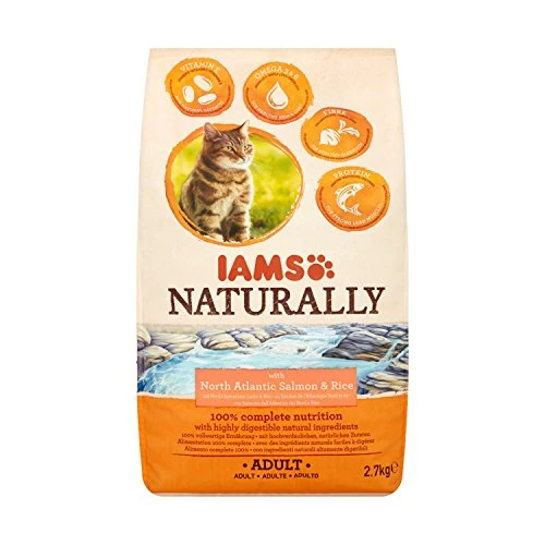 Oferta limitada: IAMS Naturally Comida Seca para Gatos Adultos con Salmón del Atlántico Norte y Arroz, 2.7 kg de 22.25 € a 18.69 € (ahorro 16%)