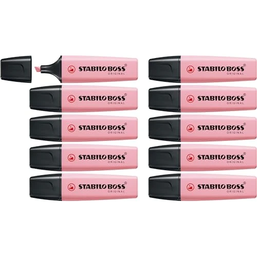 Limited-time offer: STABILO BOSS ORIGINAL Pastel - Highlighter - Pack of 10 - Pink Blush from 12.30 GBP to 12.30 GBP (save 0%)