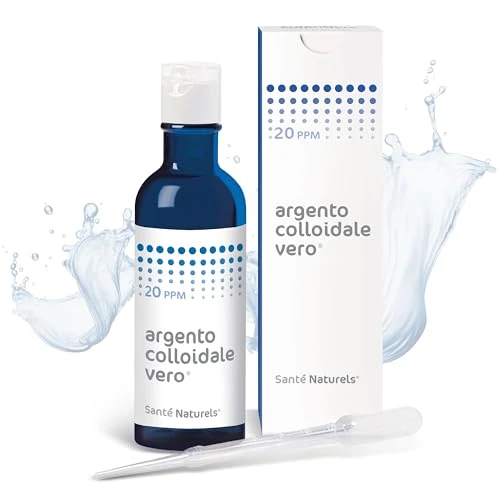 Plata Coloidal Pura ● 20 ppm 200 ml ● Partículas No Iónicas con Fuerte Acción Antibacteriana y Cicatrizante ● Made in Italy