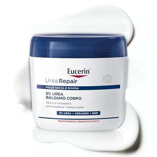 Offerta a tempo: Eucerin Urea Repair Balsamo Corpo 5% 450 ml, Crema corpo per idratazione 48h e sollievo, Crema Urea 5% e Ceramidi nutrienti e lenitivi per pelle secca, ruvida e con prurito - 38% da 29.90 € a 18.62 €