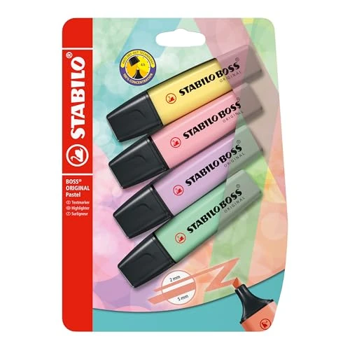 Oferta limitada: Marcador STABILO BOSS ORIGINAL pastel - Pack con 4 colores pastel de 6.75 EUR a 3.99 EUR (ahorro 41%)