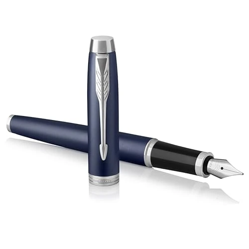 Limited offer: Parker IM Fountain Pen | Matte Blue | Medium Nib with Blue Ink Refill | Gift Box from 43.88 EUR to 25.89 EUR (save 41%)