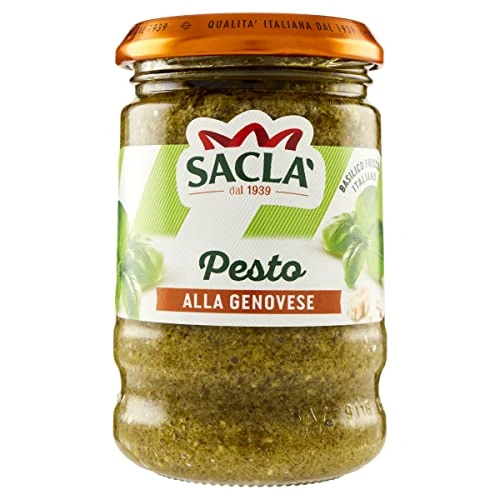 Offerta a tempo: Saclà, Pesto alla Genovese, Condimento per Pasta e per Arricchire i Tuoi Piatti, con Basilico Fresco Italiano, Vaso Vetro, 190g, Confezione da 12 pezzi - 0% da 15.49 € a 15.49 €