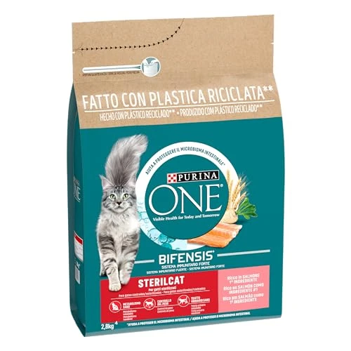 PURINA ONE Bifensis Adult Sterilized Cat Food with Salmon, 2.8 kg Bag