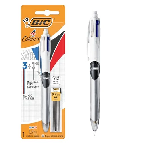Limited-time offer: BIC 4 Colours Pen and Pencil Combo, 3 Ballpoint Pens Medium 1.0mm Blue, Black, Red, 1 Mechanical Pencil, 12 Leads Medium 0.7mm, 1 Per Pack, 1 Pack from 3.50 GBP to 3.50 GBP (save 0%)