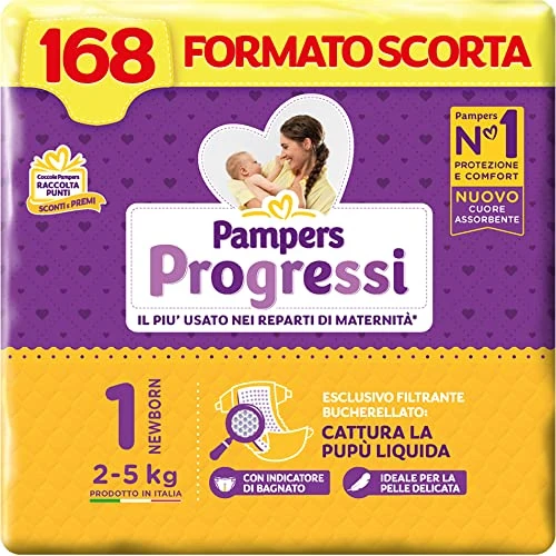 Pampers Progressi Pieluchy, 168 Sztuki