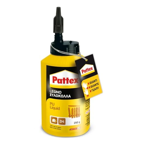 Offerta a tempo: Pattex Adesivo Legno pu Liquid, per Incollaggio di Manufatti in Legno, Resiste a Forte Umidità, Serramenti, Mobili da Giardino 250 g - 27% da 14.99 € a 10.99 €