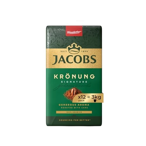 Offerta a tempo: Jacobs - Miscela di Caffè Macinato Kronung - 12 confezioni da 250 gr (Totale 3 Kg) - 35% da 71.22 € a 46.09 €