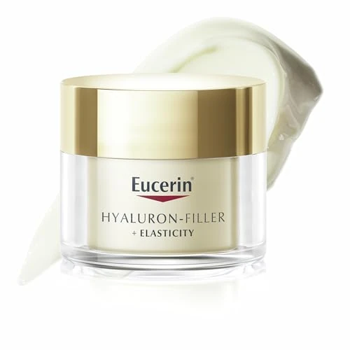 Zeitlich begrenztes Angebot: Eucerin Hyaluron-Filler + Elasticity Nachtpflege 50 ml, Gesichtscreme fördert die Hautelastizität, reduziert Falten und Flecken, Anti Aging Creme mit Hyaluronsäure und Thiamidol von 29.47 € auf 29.47 € (0.00% Rabatt)