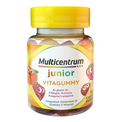 Offerta a tempo: MULTICENTRUM Vitagummy Integratore Alimentare di Vitamine e Minerali Formulato per Bambini 3+, con Vitamina D e Iodio, Gusto Frutta Mista, 30 Caramelle Gommose da Consumare Dove e Quando Vuoi - 27% da 9.98 € a 7.32 €