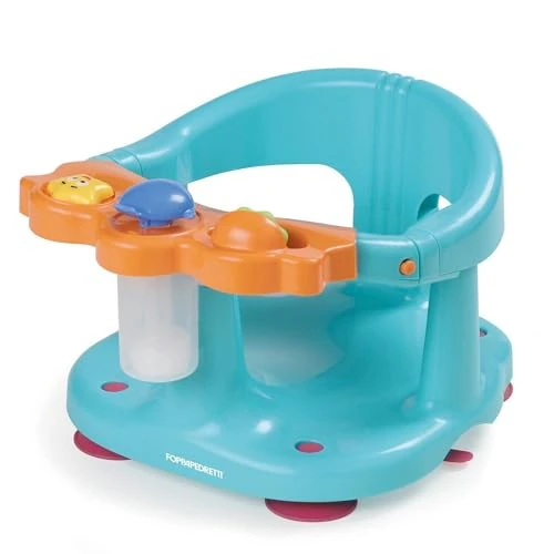 Offerta a tempo: Foppapedretti Seggiolino Da Bagno Tuffetto ,30x38.5x24.5 cm, per Bambini fino a 13 Kg, Dotato di davanzalino con giochini e pompetta spruzza acqua, Bracciolo di protezione, Arancio Azzurro - 20% da 39.90 € a 32.00 €