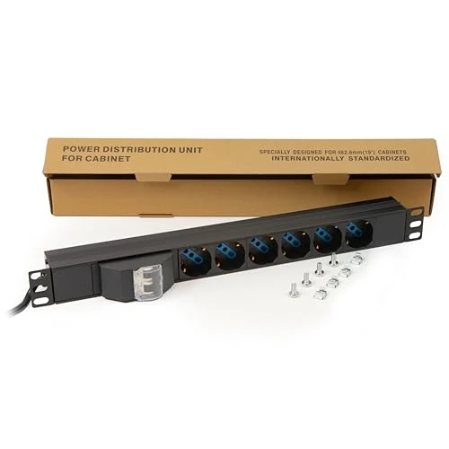 Listwa zasilająca Link LK10050 do 19", 6-biegunowych uniwersalnych gniazdek/Schuko, z przełącznikiem magnetofonowym