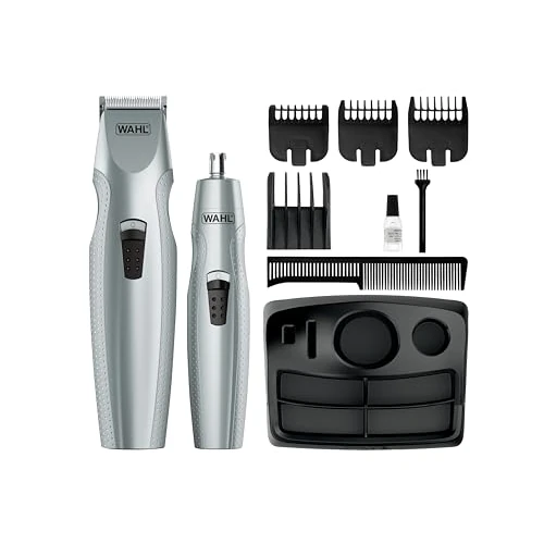 Wahl Men's Moustache, Nose & Beard Trimmer Combo, Silver, 5606-308