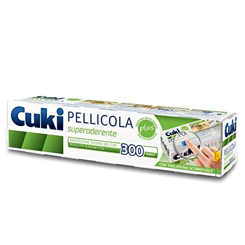 Offerta a tempo: Cuki Pellicola Superaderente - 300 Metri - Con Taglierina Scorrevole - 1 Confezione - 25% da 9.75 € a 7.32 €