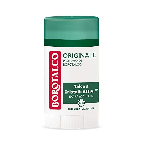 Offerta a tempo: Borotalco, Deodorante Stick Originale, Formula Senza Alcool e Sali di Alluminio, con Talco a Cristalli Attivi, Tripla Protezione Asciutta, Profumo di Borotalco - Formato da 40 ml - 40% da 3.99 € a 2.39 €