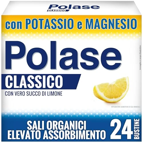 Offerta a tempo: Polase Classico, Magnesio e Potassio, Integratore Alimentare, contro Stanchezza e Fatica Fisica, Caldo, Sali Minerali Organici, Gusto Limone, 24 Bustine - 29% da 19.90 € a 14.20 €